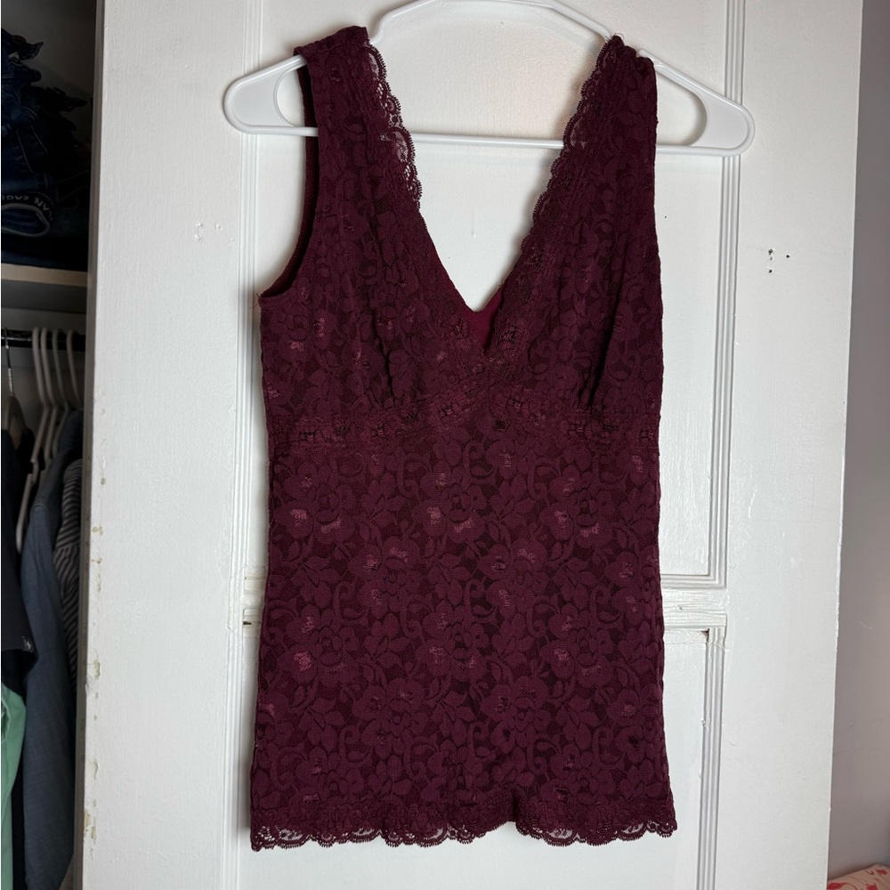 Forever 21 Deep Red Lace Top